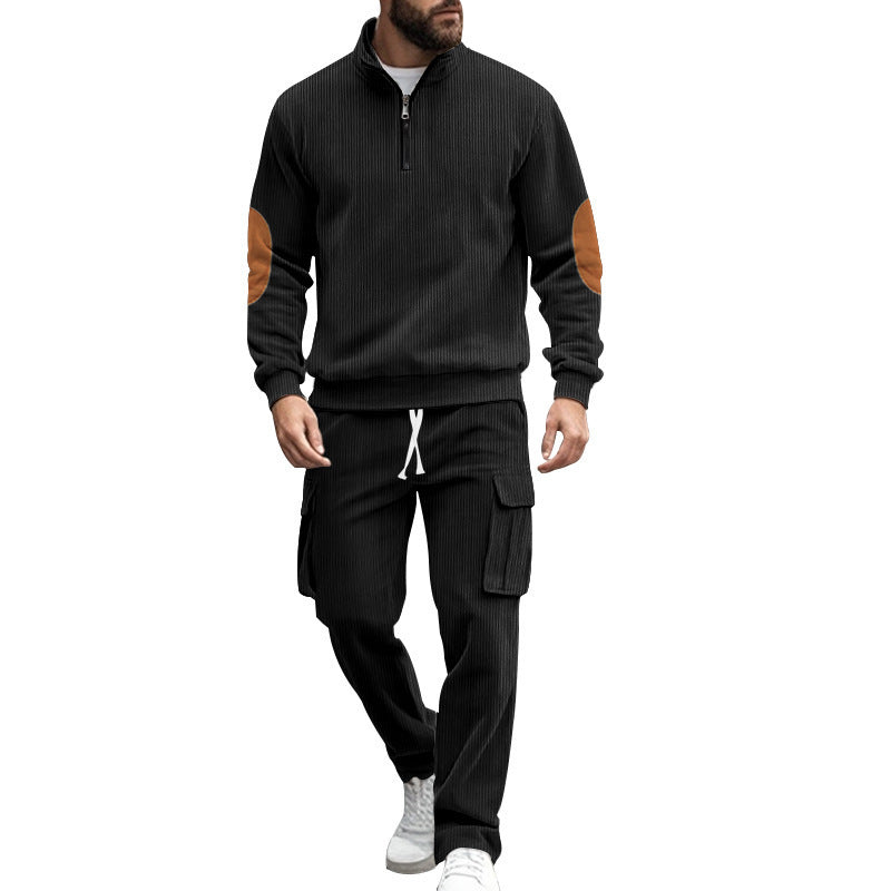 Men's Cargo Tracksuit with Functional Zipper and Stylish Contrast Details Lisslune
