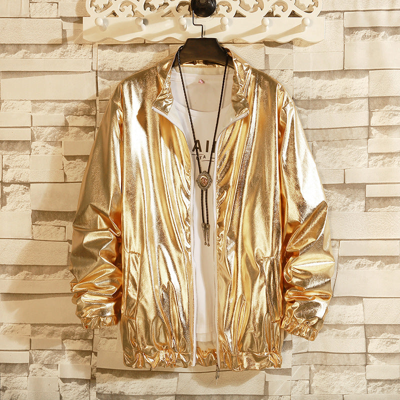 Men's fashionable bomber jacket in shiny design Lisslune