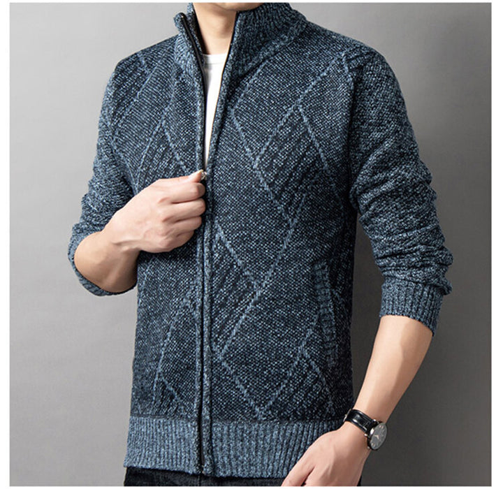Men's cardigan with modern zipper and graphic pattern Lisslune