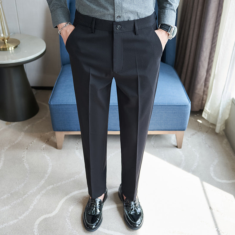 Men's elegant suit trousers with a slim fit and fine stripe pattern Lisslune