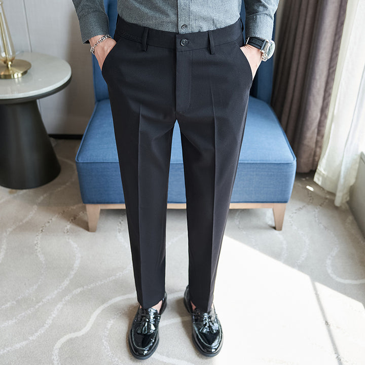 Men's elegant suit trousers with a slim fit and fine stripe pattern Lisslune