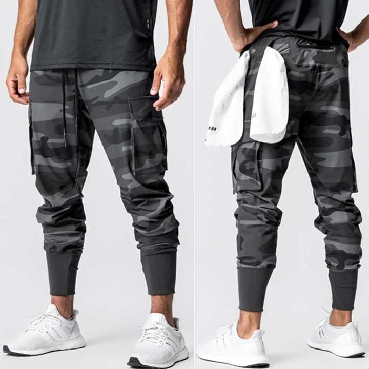 Men's cargo jogging pants with elastic waistband and practical side pockets Lisslune