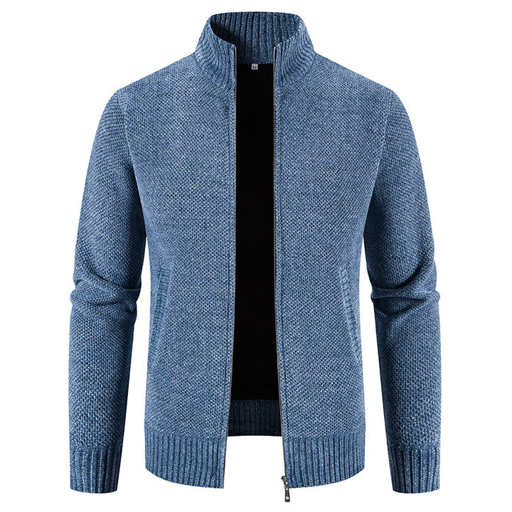 Men's fashionable cardigan with high collar and zipper Lisslune
