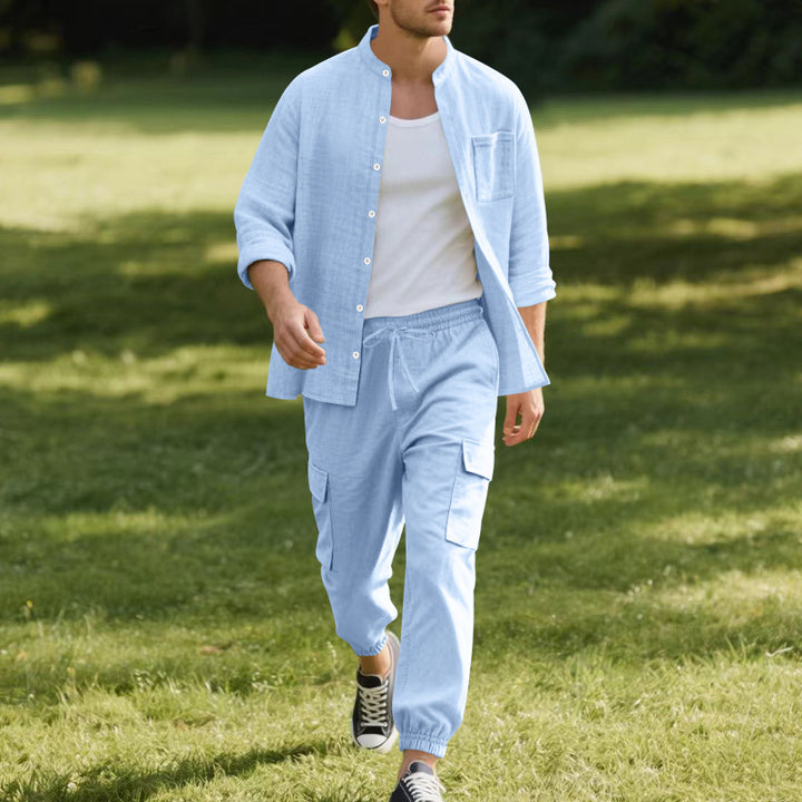 Men's casual cargo pants with elastic waistband and practical side pockets Lisslune