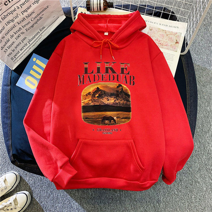 Women's hoodie with artistic landscape motif Lisslune