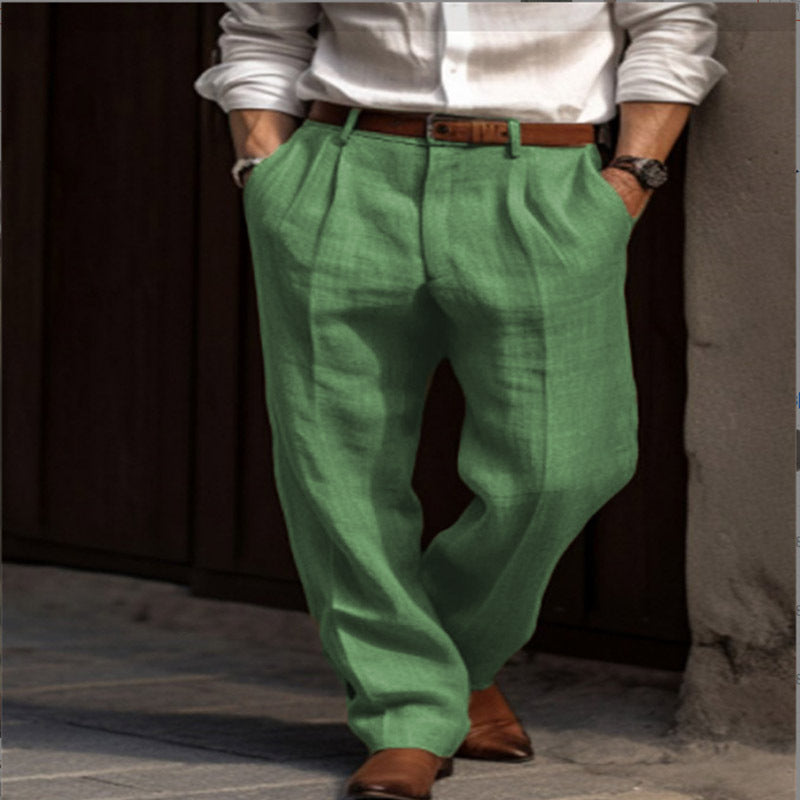Men's elegant linen pants with casual cut and breathable properties Lisslune