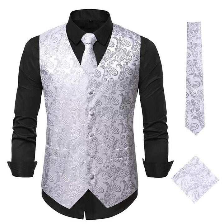 Men's elegant waistcoat with floral pattern Lisslune