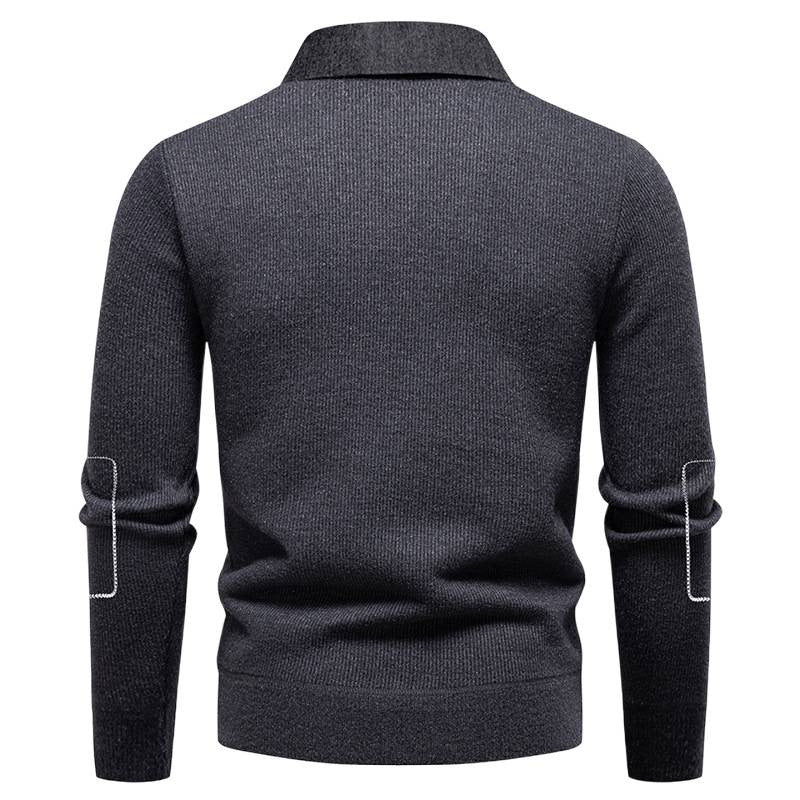 Men's elegant sweater with collar and fine knit pattern Lisslune