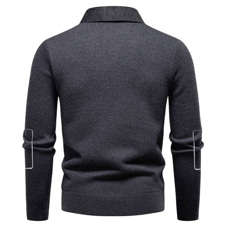 Men's elegant sweater with collar and fine knit pattern Lisslune