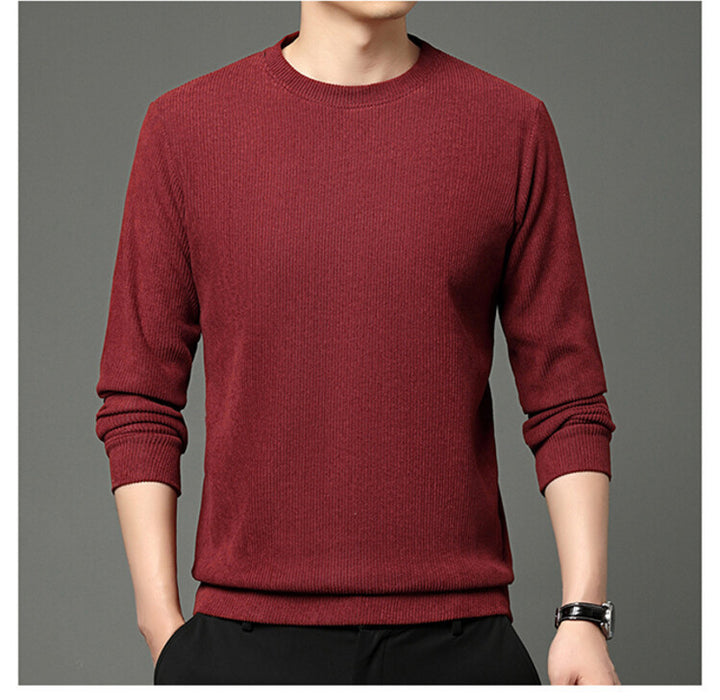 Men fine structured round neck sweater Lisslune