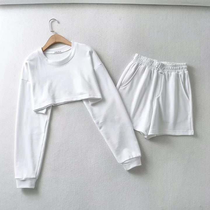 Women's casual crop top and shorts set Lisslune