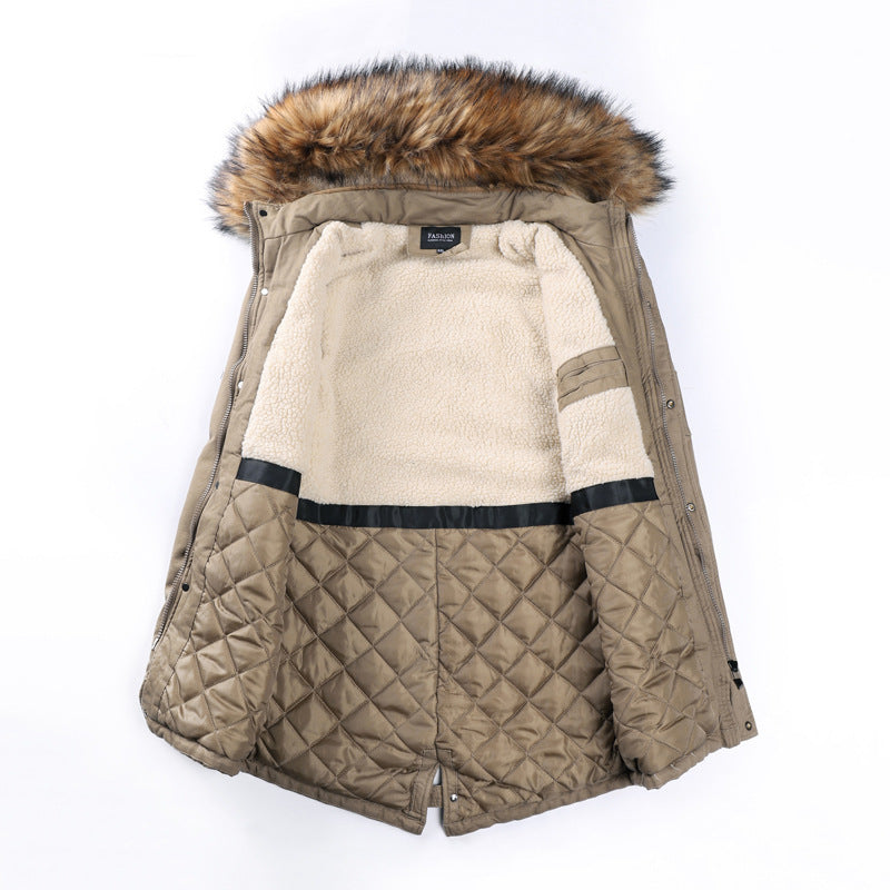 Men's Parka Jacket with Detachable Hood and Insulating Inner Lining Lisslune