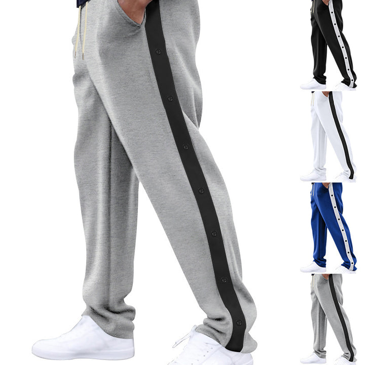 Men's sporty training pants with button design and elastic waistband Lisslune