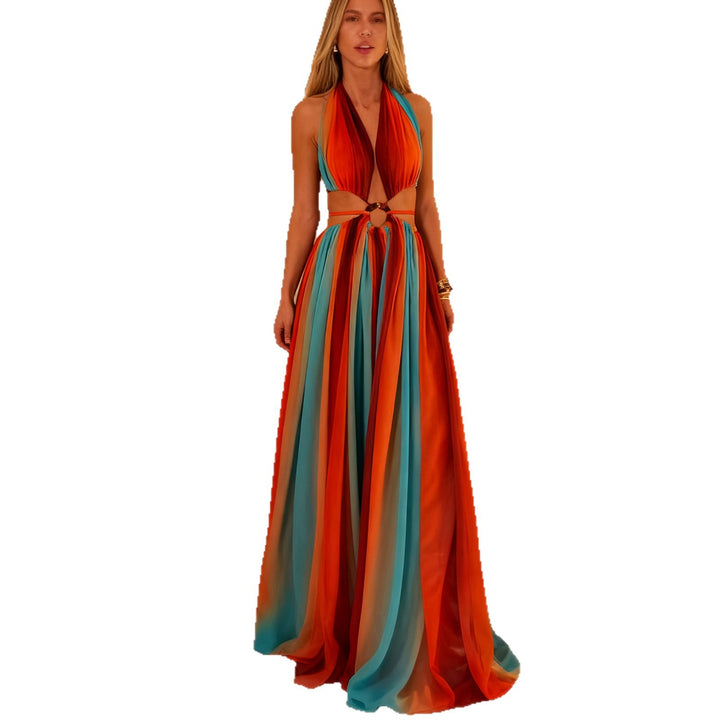 Ladies' maxi dress with sophisticated wrap look and flattering body design Lisslune
