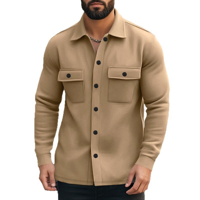 Men's leisure jacket made of high-quality fleece with functional chest pockets and modern design Lisslune