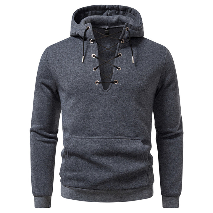 Men's hoodie with fashionable lacing design Lisslune