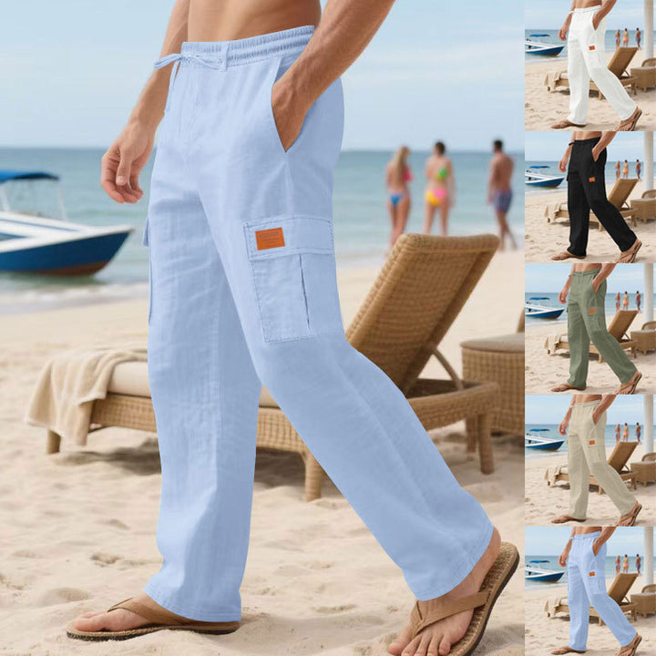 Men's cargo pants with elastic waistband and side pockets Lisslune