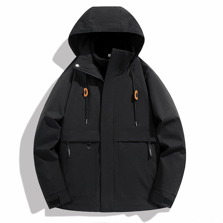 Men's weatherproof outdoor jacket with adjustable hood and practical pockets Lisslune