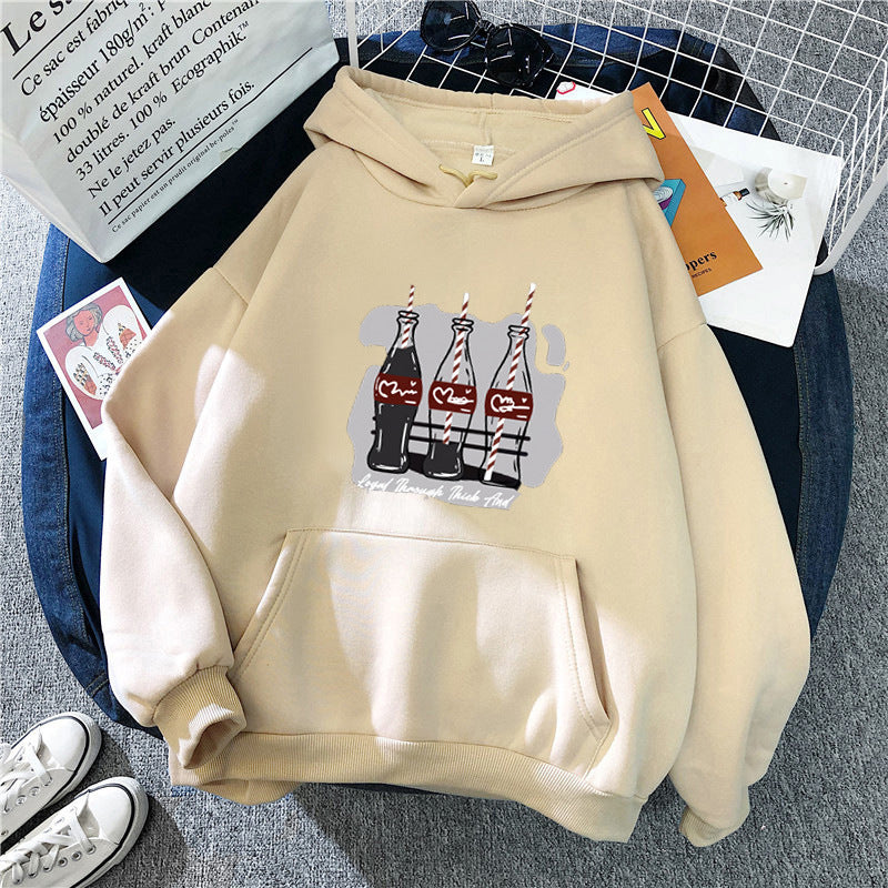 Women's hooded sweatshirt with playful Coca-Cola bottle motif Lisslune