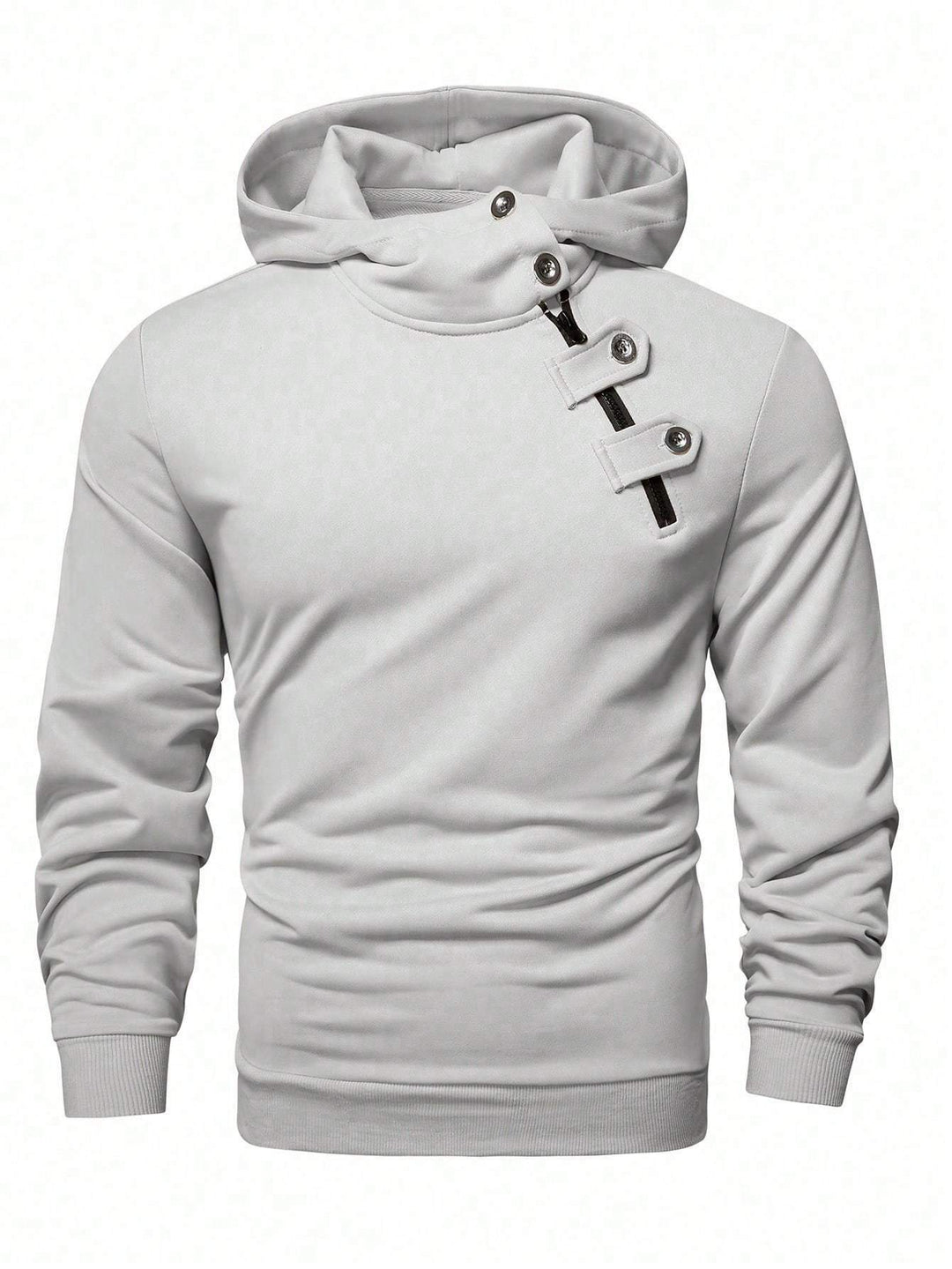 Men's Stylish Hoodie with Asymmetrical Zipper Lisslune
