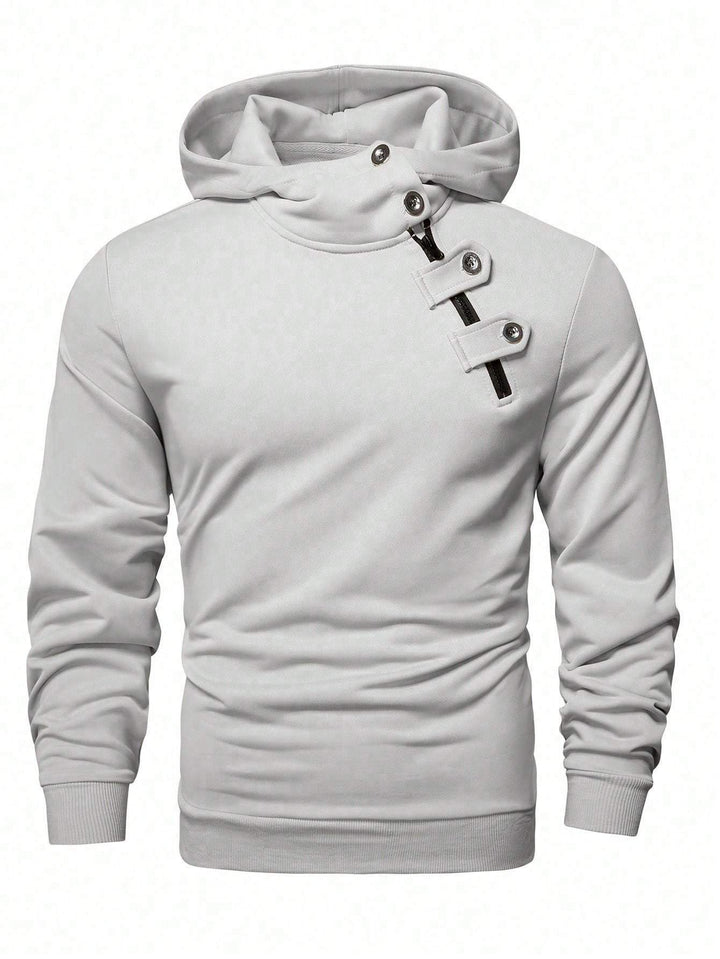 Men's Stylish Hoodie with Asymmetrical Zipper Lisslune