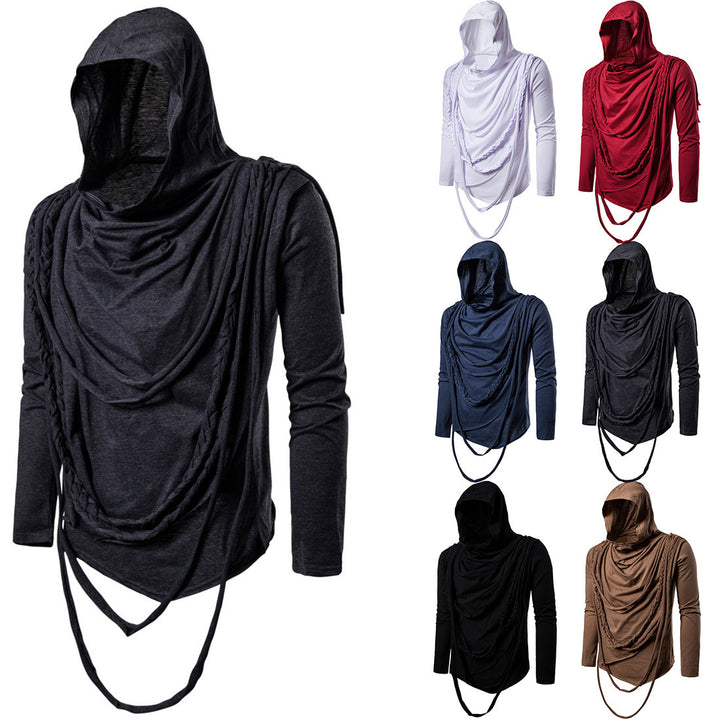 Men's asymmetrical hoodie shirt with decorative details Lisslune