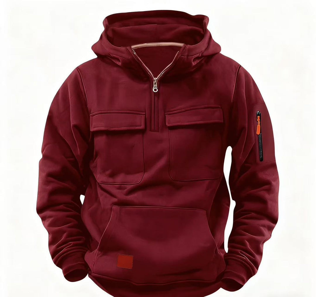 Men's functional hooded jacket with zipper and practical pockets Lisslune