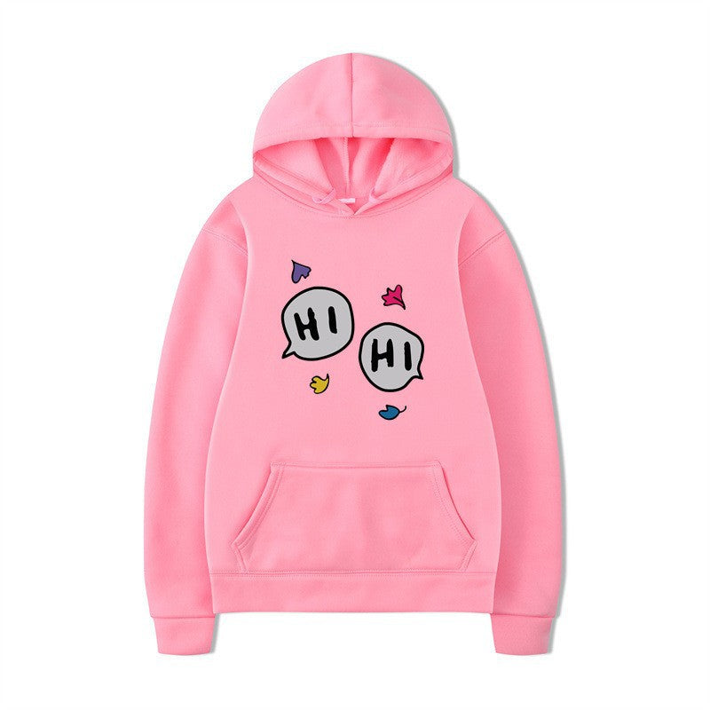 Women's hoodie with creative cartoon design and kangaroo pocket Lisslune