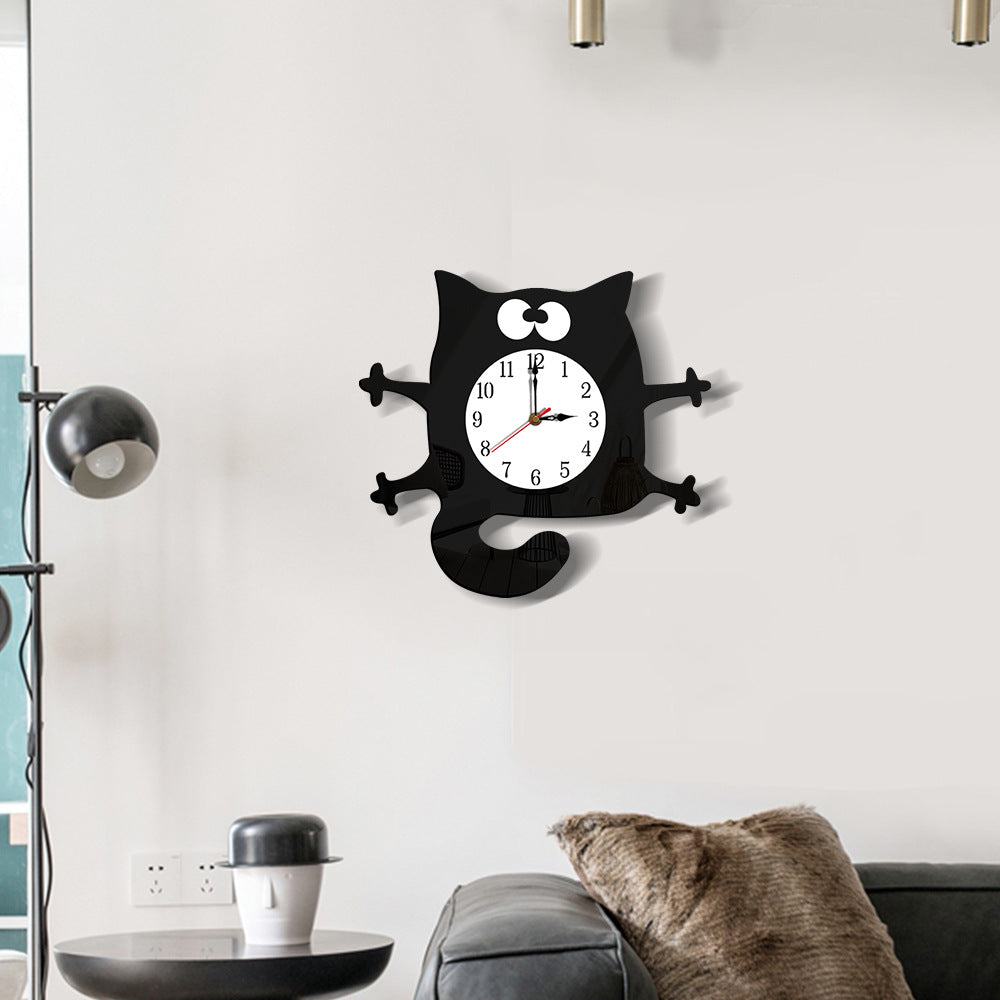 Lisslune | Silent Cat Wall Decoration Clock for Children's Room