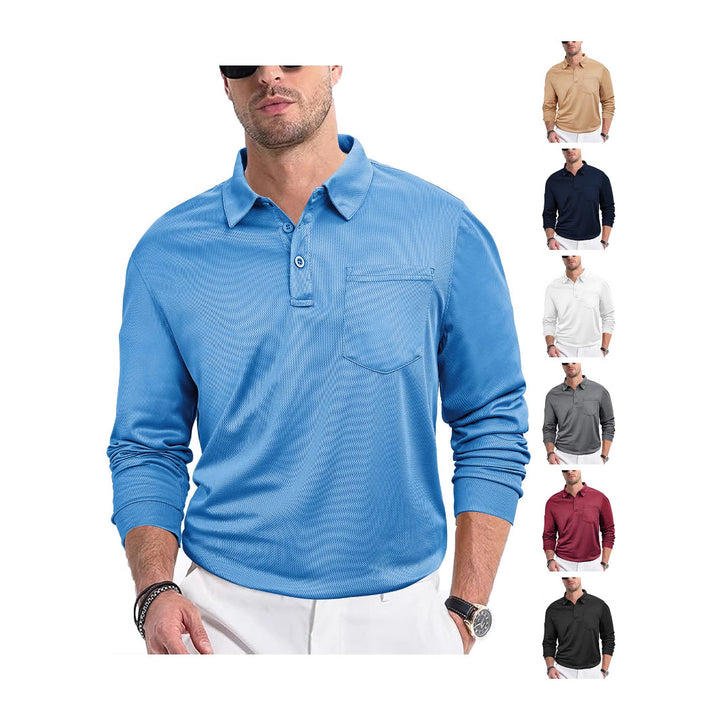 Men's polo shirt with modern structured design and practical chest pocket Lisslune