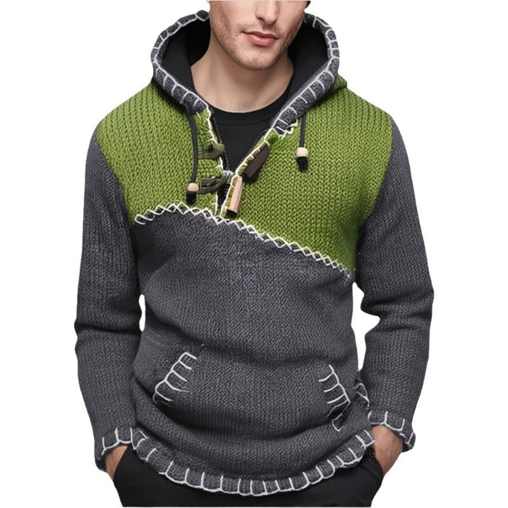 Men's hoodie with unique zigzag pattern and high-quality knit structure Lisslune