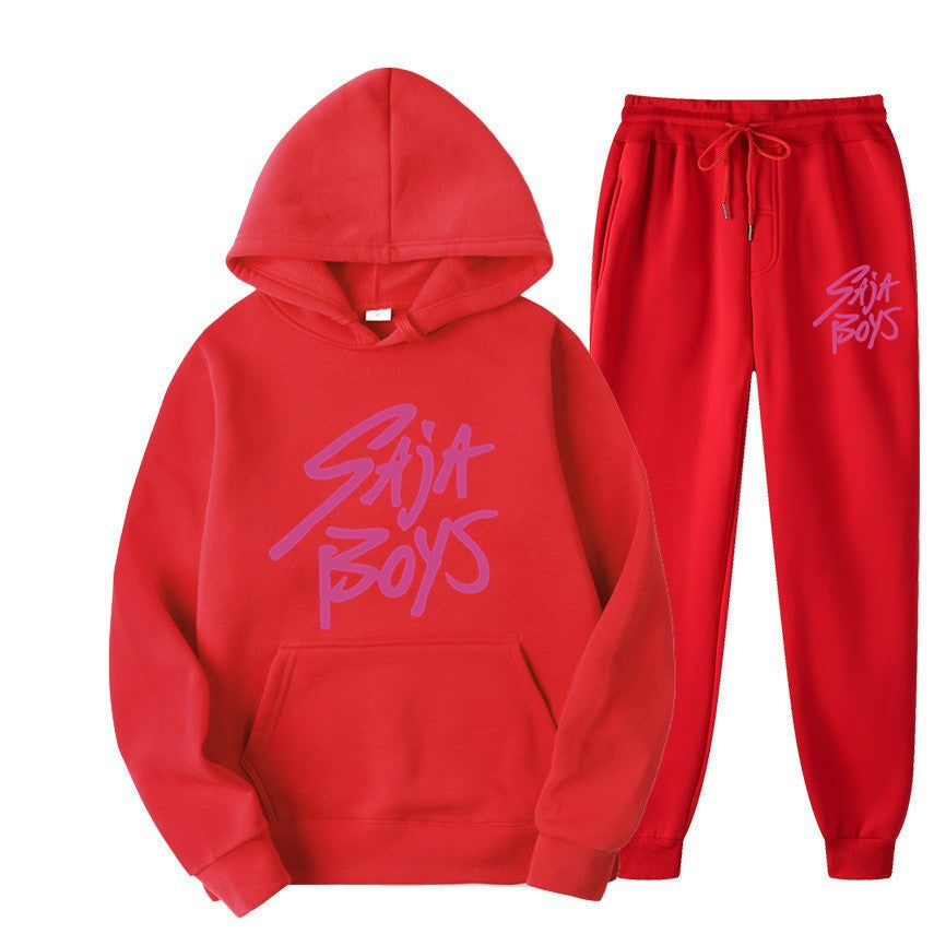 Women's hoodie and jogger set with modern graphic print Lisslune