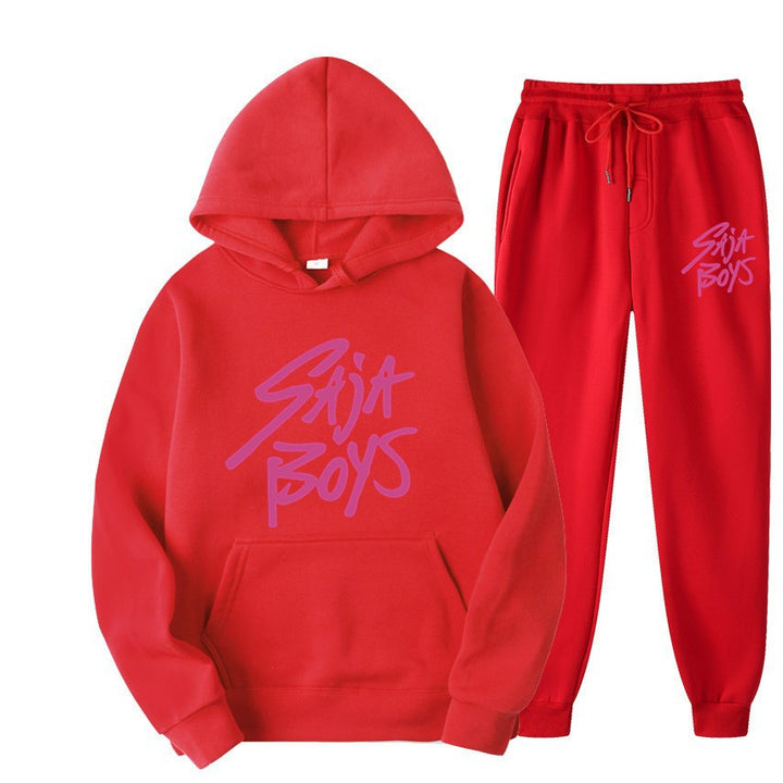 Women's hoodie and jogger set with modern graphic print Lisslune