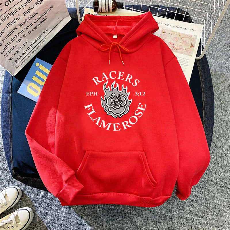 Women's hoodie with creative Flame Rose design Lisslune