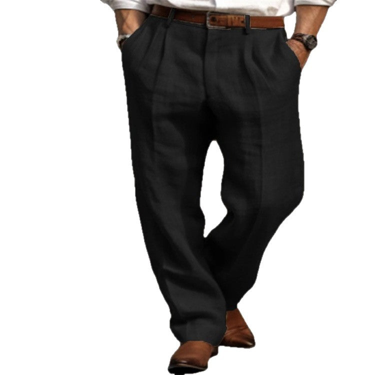 Men's elegant linen trousers with a slim fit and two practical side pockets Lisslune