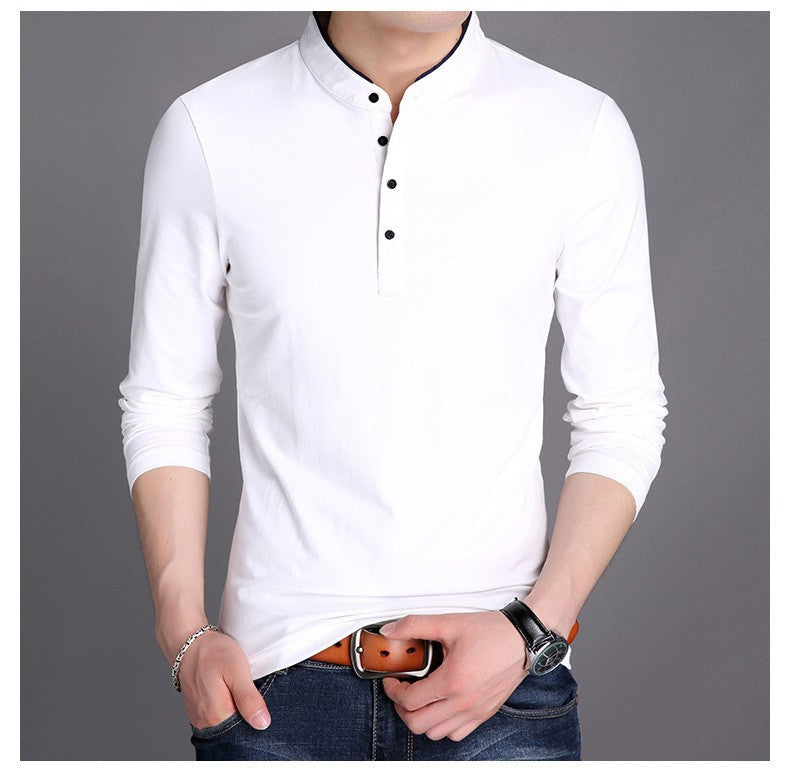 Men's Long Sleeve Shirts with Modern Henley Collar and Stylish Button Details Lisslune