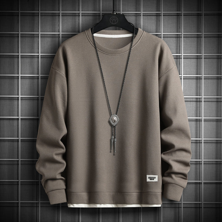 Men's Casual Sweatshirt with Textured Fabric and Modern Cut Lisslune