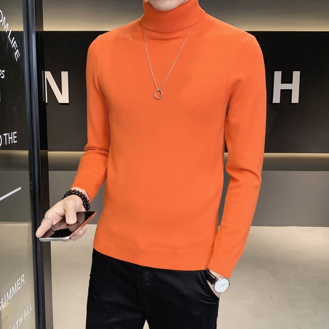 Men's sweater with high collar made of soft knitted fabric Lisslune