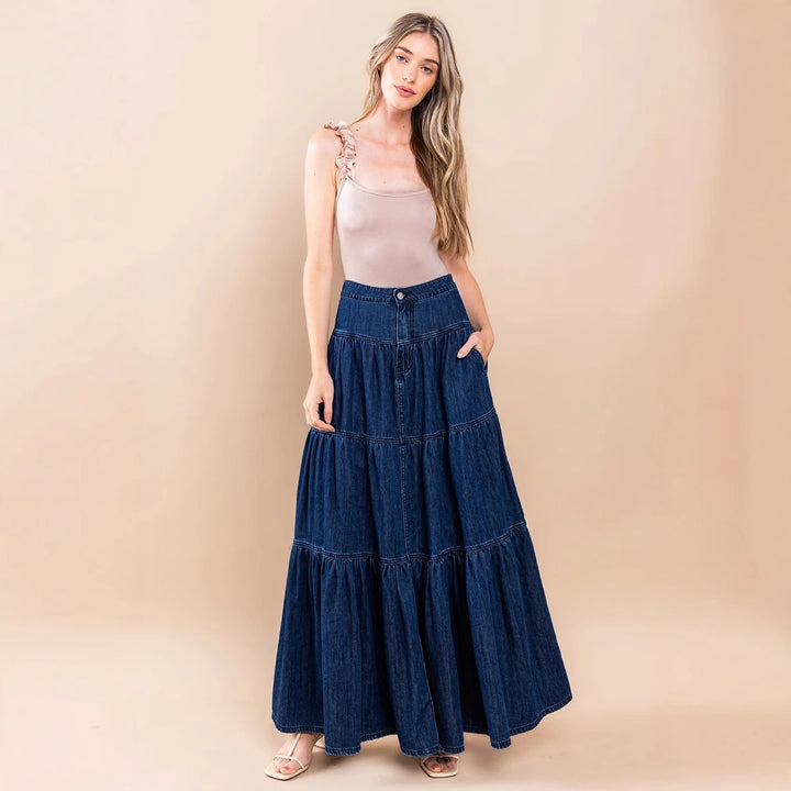 Women airy denim dress Lisslune