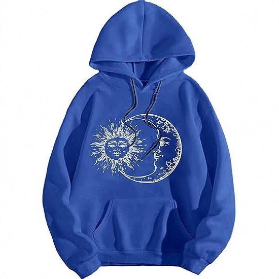 Women's hoodie with artistic sun-moon motif Lisslune