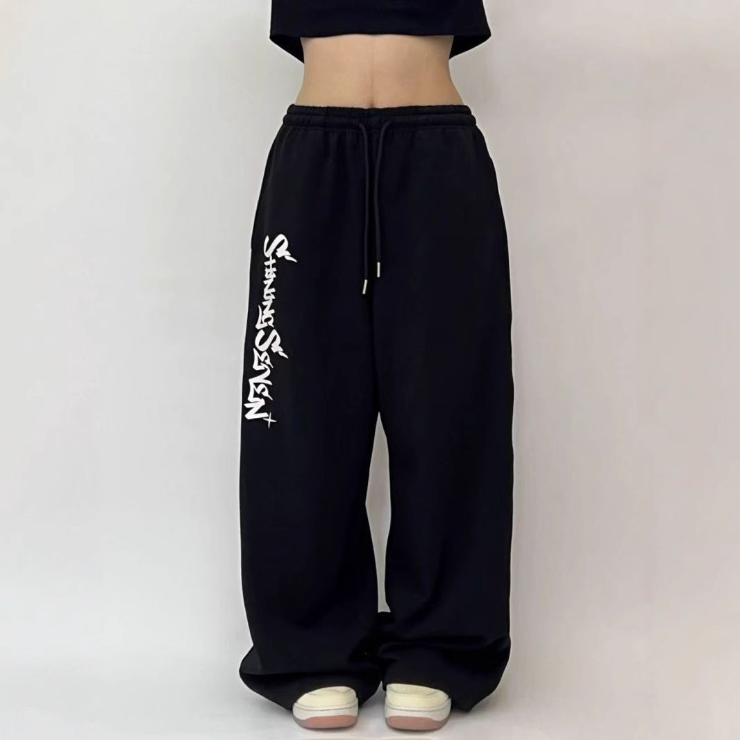 Women's casual jogging pants with a wide cut and sport graphic Lisslune