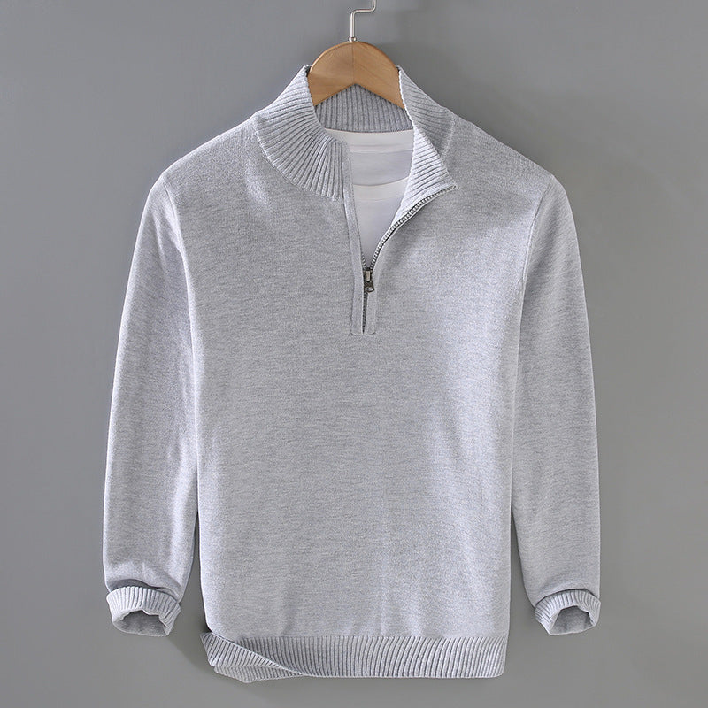 Men's sweater with modern standing collar and zipper Lisslune