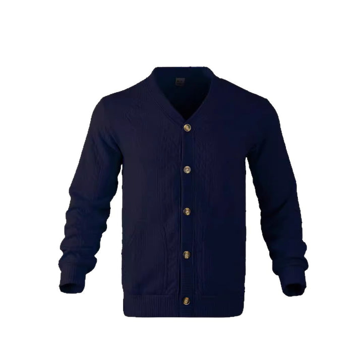 Men's cardigan with creative cable pattern Lisslune