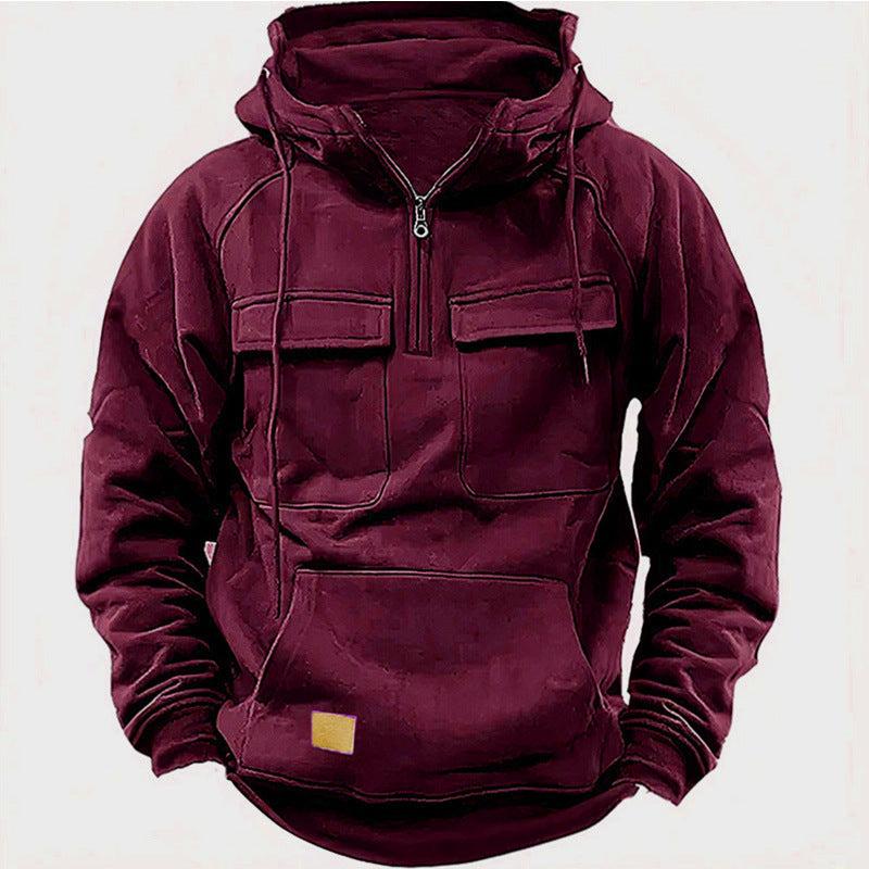 Men's sporty hoodie in utility style with practical pockets Lisslune