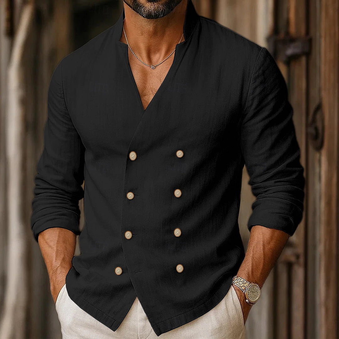 Men's stylish shirt with double button placket Lisslune