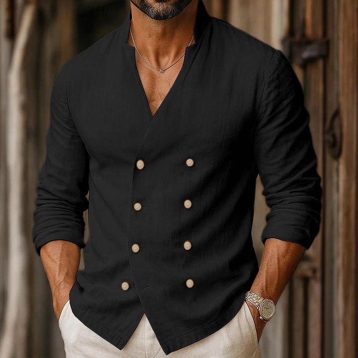 Men's stylish shirt with double button placket Lisslune