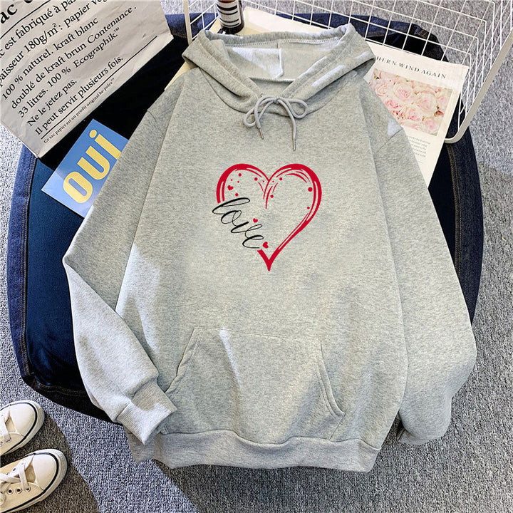 Women's hoodie with romantic heart design and high-quality fleece Lisslune