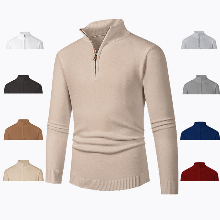 Men's pullover with high collar and zipper Lisslune
