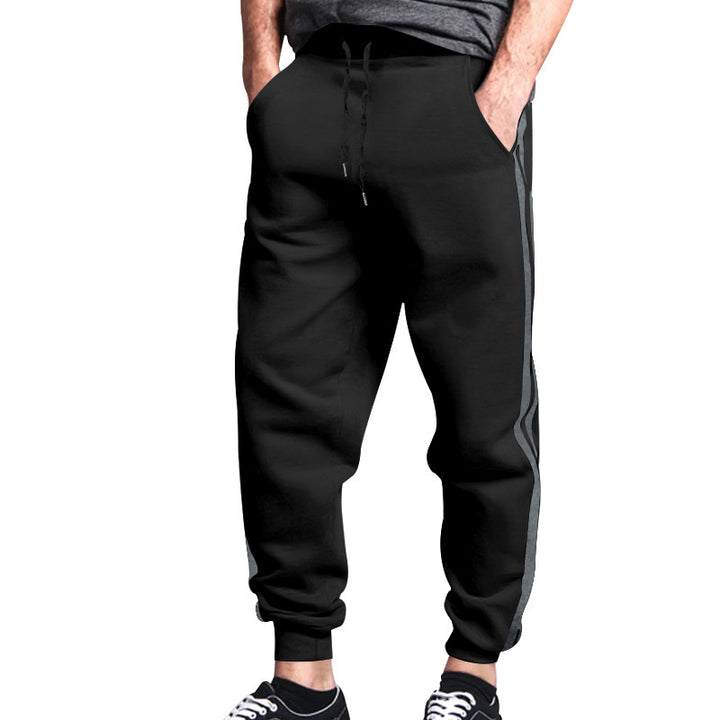 Men's comfortable casual jogging pants with side stripes and elastic waistband Lisslune