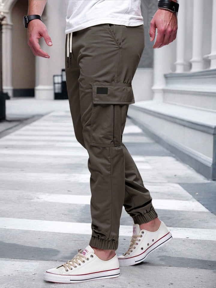 Men's Cargo Joggers with Elastic Waistband and Several Practical Pockets Lisslune